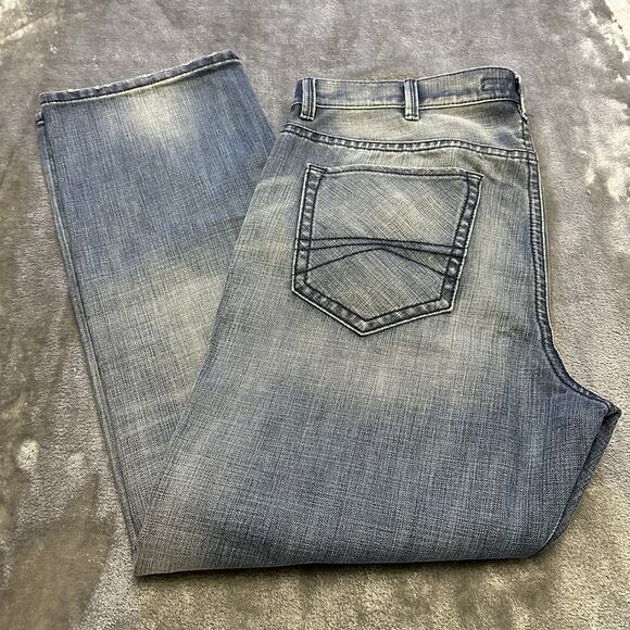 Express‎ Jeans Mens 38x30 Blue Kingston Classic Fit Straight Leg Med Wash Denim - Picture 8 of 13